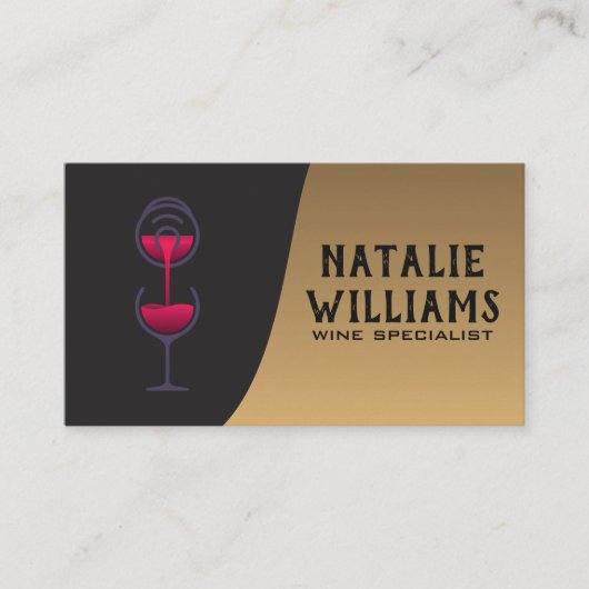 赤ワイングラス注 名刺 (正面)