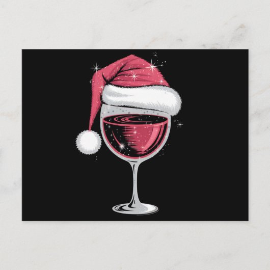 赤ワイングラス クリスマス おもしろ クリスマス Xmas ポストカード (正面)