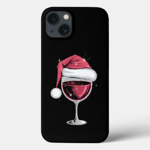 赤ワイングラス クリスマス 楽しい クリスマス サンタクロース iPhone 13ケース