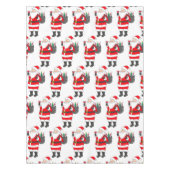 赤ワイングラス&ワインサッククリスマス付きサンタ テーブルクロス (正面)