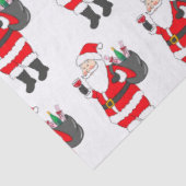 赤ワイングラス&ワインサッククリスマス付きサンタ 薄葉紙 (詳細)