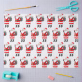 赤ワイングラス&ワインサッククリスマス付きサンタ 薄葉紙 (クラフト)