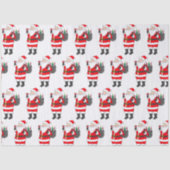 赤ワイングラス&ワインサッククリスマス付きサンタ 薄葉紙 (正面)