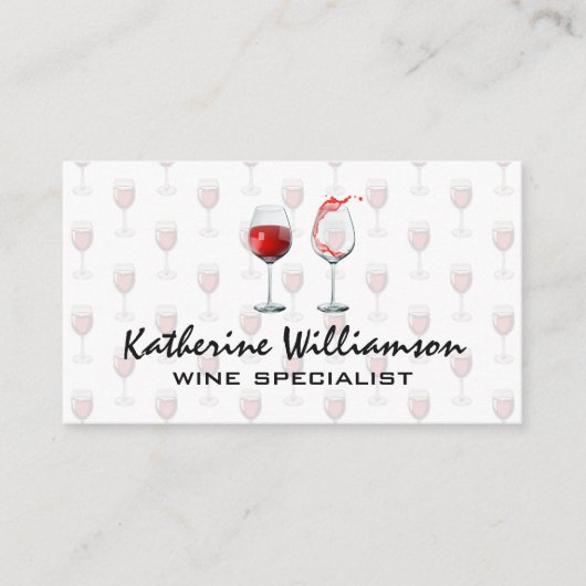 赤ワイングラス 名刺 (正面)