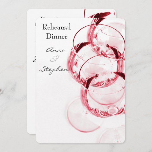 赤ワイングラス 招待状 (正面/裏面)