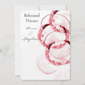 赤ワイングラス 招待状 (正面)