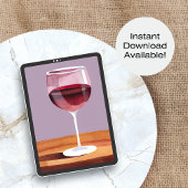 赤ワイングラス | 水彩画 ポスター