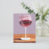 赤ワイングラス | 水彩画 ポストカード (スタンド正面)