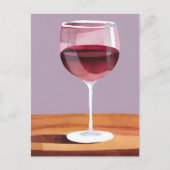 赤ワイングラス | 水彩画 ポストカード (正面)