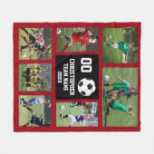 赤ワインサッカーの写真コラージュフリースブランケット フリースブランケット (正面(横))