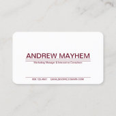 赤ワインストライプの 名刺 (裏面)