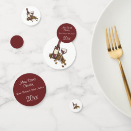 赤ワインテイスティンググラスボトルブドウのチャリティーイベント コンフェッティ