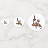 赤ワインテイスティンググラスボトルブドウのチャリティーイベント コンフェッティ (正面)