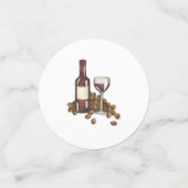 赤ワインテイスティンググラスボトルブドウのチャリティーイベント コンフェッティ (スモール正面)