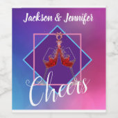 赤ワイントースト付きワイングラス ワインラベル (シングルラベル)