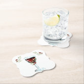 赤ワインバラ水の色の誕生日パーティー ペーパーコースター (インサイチュ)