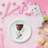 赤ワインバラ水の色の誕生日パーティー ペーパープレート (パーティー)