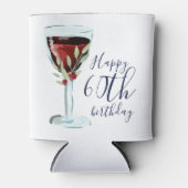 赤ワインバラ水の色60th誕生日パーティー 缶クーラー (正面)
