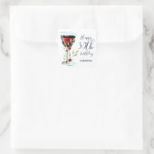 赤ワインバラ水彩50誕生日 スクエアシール (バッグ)