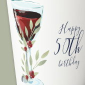 赤ワインバラ水彩50thバースデーパーティー 紙コップ