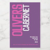 赤ワインパープルレッドワインメーカー文字ミニ ワインラベル (シングルラベル)