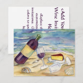 赤ワインビーチパーティー招待状 招待状 (正面/裏面)