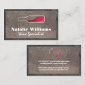 赤ワインボトルロゴ |背素朴景 名刺 (正面/裏面)