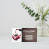 赤ワインボトル注ぐグラス | ワインスプラッシュ 名刺 (スタンド正面)