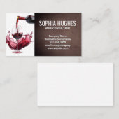 赤ワインボトル注ぐグラス | ワインスプラッシュ 名刺 (正面/裏面)