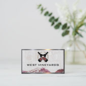 赤ワインボトル |大理石メタル縁ど 名刺 (スタンド正面)