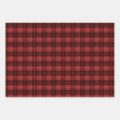 赤ワイン伝統的金ゴールドタータンチェックプレイドパターン ラッピングペーパーシート (正面2)