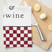 赤ワイン及びブタ キッチンタオル (四つ折り)