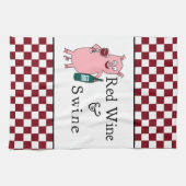 赤ワイン及びブタ キッチンタオル (横)