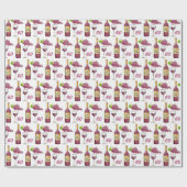 赤ワイン好きのパターン60誕生日 ラッピングペーパー (フラット)