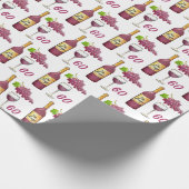 赤ワイン好きのパターン60誕生日 ラッピングペーパー (角)