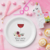 赤ワイン応援の誕生日紙プレート ペーパープレート (パーティー)