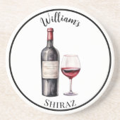赤ワイン愛好家コースター – ワパーソナライズされたイン コースター (正面)