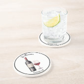 赤ワイン愛好家コースター – ワパーソナライズされたイン コースター (側面)