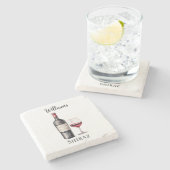 赤ワイン愛好家コースター – ワパーソナライズされたイン ストーンコースター (横)