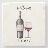 赤ワイン愛好家コースター – ワパーソナライズされたイン ストーンコースター (正面)