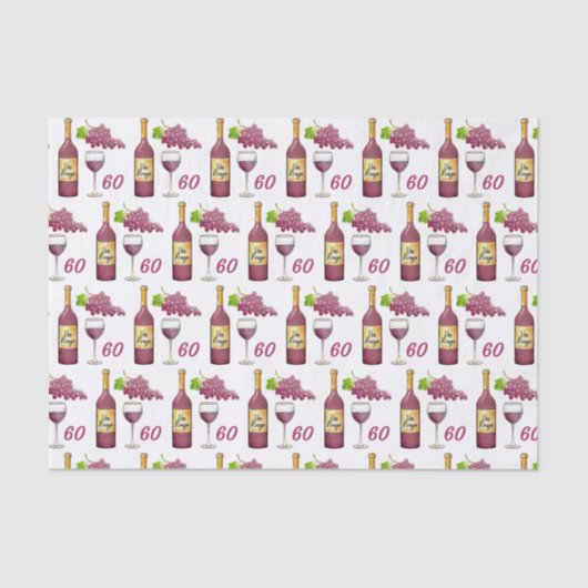 赤ワイン愛好家パターン60誕生日 薄葉紙 (正面)