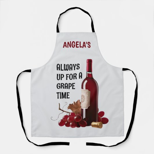 赤ワイン時間パーソナライズされた エプロン (正面)