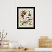 赤ワイン植物紙ポスター ポスター (キッチン)