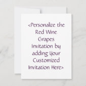 赤ワイン葡萄アートカスタム招待状または招待状 招待状 (裏面)