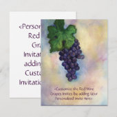 赤ワイン葡萄アートカスタム招待状または招待状 招待状 (正面/裏面)