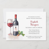 赤ワイン葡萄カクテルブライダルシャワー 招待状 (正面)