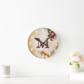 赤ワイン葡萄コルクモノグラムイニシャル壁時計 ラウンド壁時計 (ホーム)