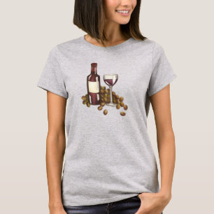 赤ワイン試飲ガラスボトル付/葡萄Tシャツ Tシャツ