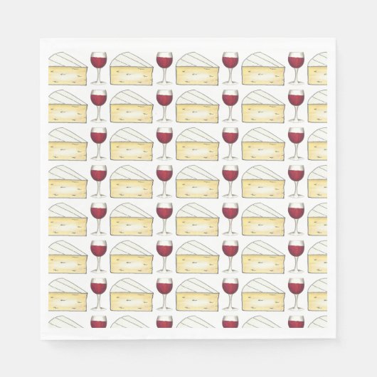 赤ワイン試飲ブリーチーズカクテルパーティーイベント スタンダードランチョンナプキン (正面)