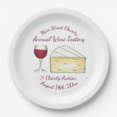 赤ワイン試飲ブリーチーズカクテルパーティーイベント ペーパープレート (正面)